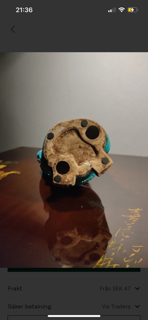 古玩陶瓷綠松石釉地彌勒佛真品鑒賞圖