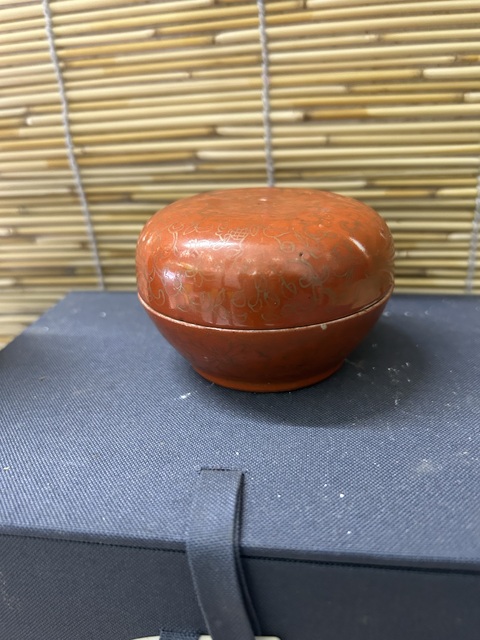 古玩陶瓷清代**紅描金蓋盒拍賣，當前價格1500元