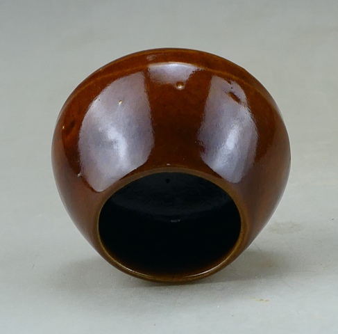 古玩陶瓷紫金釉雞心罐真品鑒賞圖