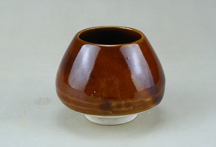 古玩陶瓷紫金釉雞心罐真品鑒賞圖
