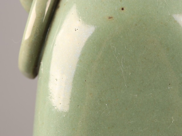 古玩陶瓷宜鈞釉雙耳瓶拍賣,當前價格40元