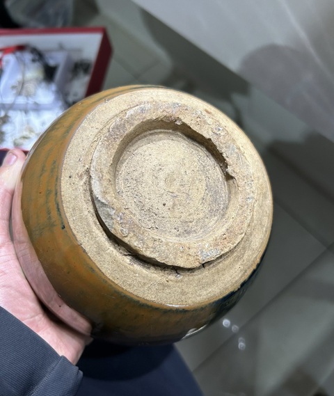 古玩陶瓷元代磁州窯柿紅釉茶葉罐（頂級釉水）拍賣，當前價格3300元