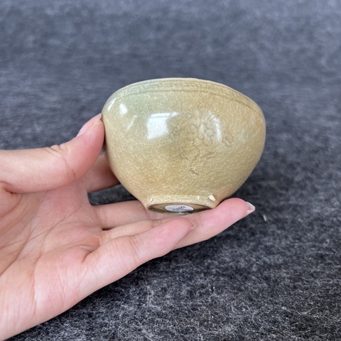 古玩陶瓷宋·高麗青瓷刻花盞拍賣，當前價格20000元