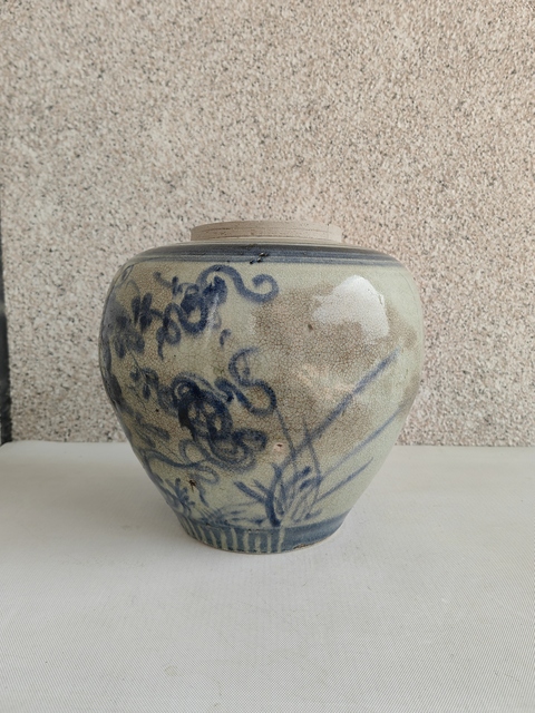 古玩陶瓷青花花卉紋罐拍賣,當前價格850元