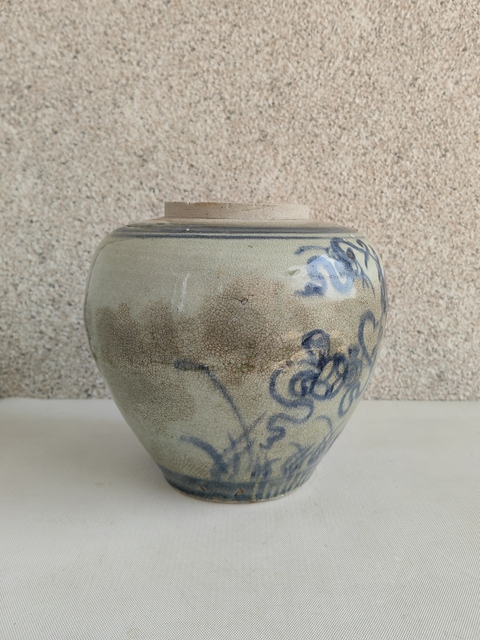 古玩陶瓷青花花卉紋罐拍賣,當前價格850元