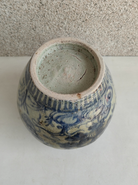 古玩陶瓷青花花卉紋罐拍賣,當前價格850元