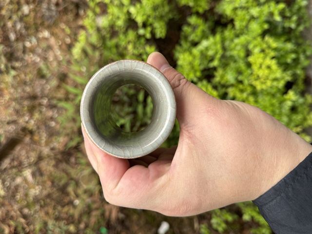 古玩陶瓷罕見南宋龍泉官窯青瓷瓶標本拍賣，當前價格666元