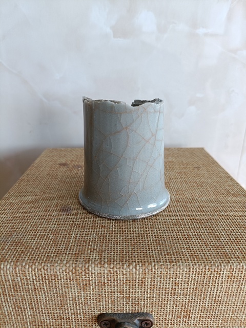 古玩陶瓷罕見南宋龍泉官窯青瓷瓶標本拍賣，當前價格666元