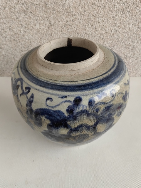 古玩陶瓷青花花卉紋罐拍賣,當前價格850元