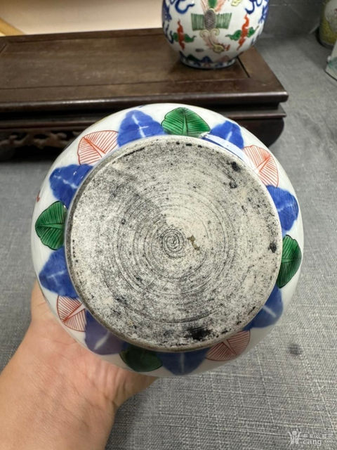 古玩陶瓷青花五彩龍紋蒜頭瓶真品鑒賞圖