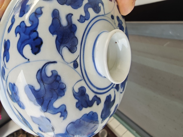 古玩陶瓷康熙·青花纏枝花卉紋蓋缸真品鑒賞圖