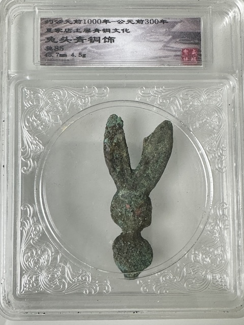 古玩錢幣先秦夏家店文化，兔頭幣拍賣，當前價格598元