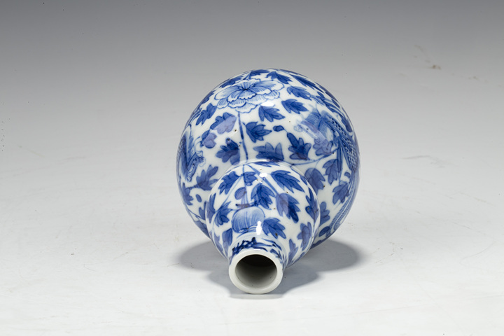 古玩陶瓷晚清·青花鳳穿牡丹紋葫蘆瓶真品鑒賞圖