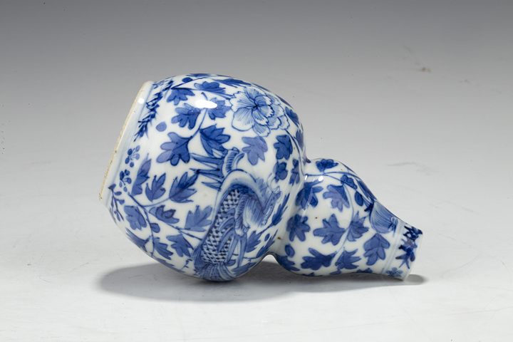 古玩陶瓷晚清·青花鳳穿牡丹紋葫蘆瓶真品鑒賞圖