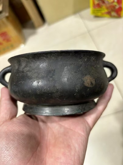 古玩銅器蚰龍耳爐真品鑒賞圖