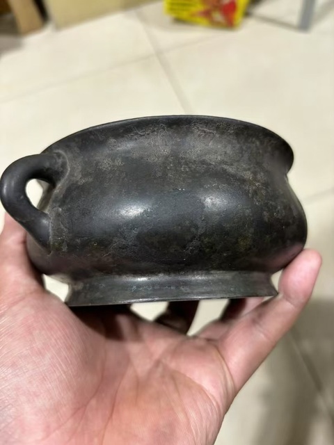 古玩銅器蚰龍耳爐真品鑒賞圖