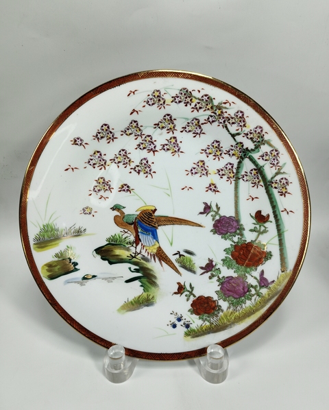 古玩陶瓷粉彩花鳥紋盤真品鑒賞圖
