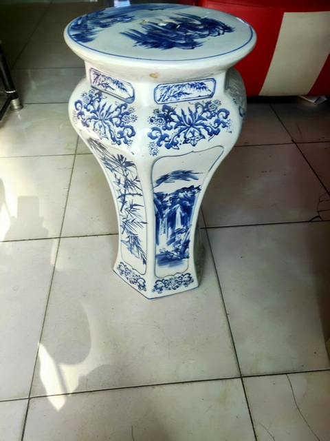古玩陶瓷過墻龍紋青花盤真品鑒賞圖