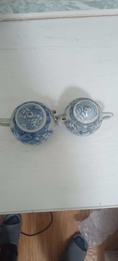 古玩陶瓷2個清道咸時期青花卉紋青花執壺拍賣,當前價格0元