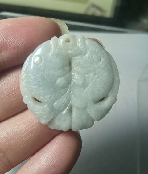 古玩玉器翡翠雕“雙魚佩”拍賣，當前價格288元