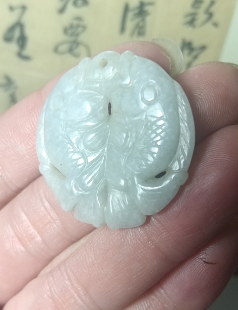 古玩玉器翡翠雕“雙魚佩”拍賣，當前價格288元