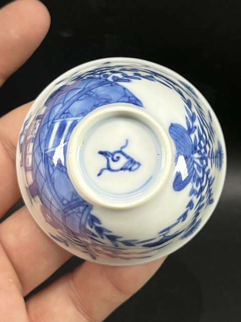 古玩陶瓷青花西洋風(fēng)景圖杯碟拍賣，當(dāng)前價格6600元
