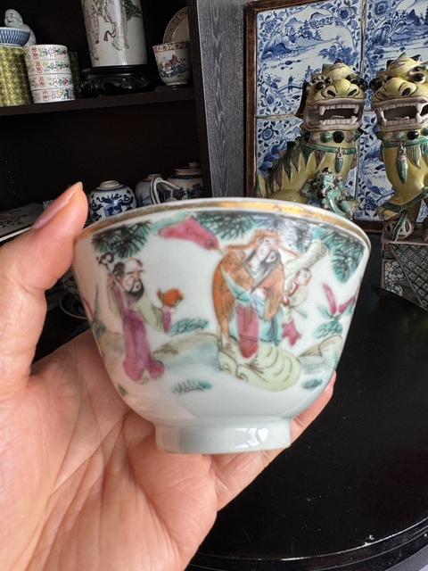 古玩陶瓷三星高照圖粉彩杯拍賣，當前價格1850元