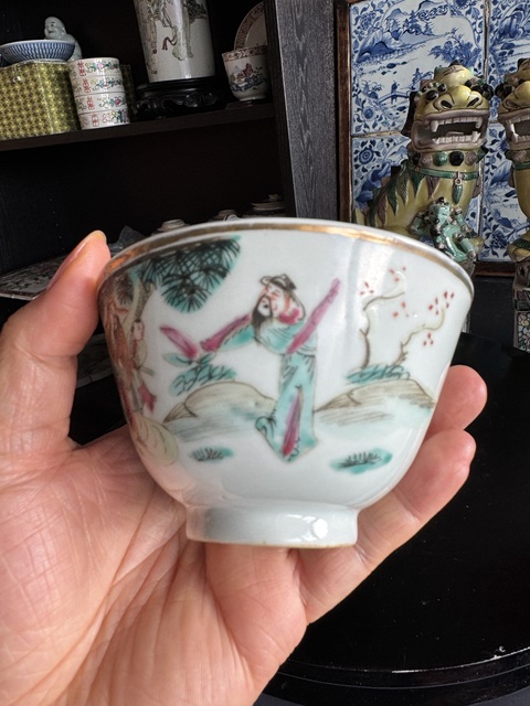 古玩陶瓷三星高照圖粉彩杯拍賣，當前價格1850元