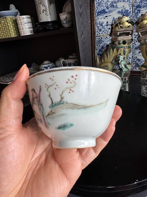 古玩陶瓷三星高照圖粉彩杯拍賣，當前價格1850元