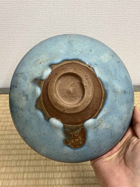 古玩陶瓷天藍釉紫紅斑鈞窯碗拍賣，當前價格50000元