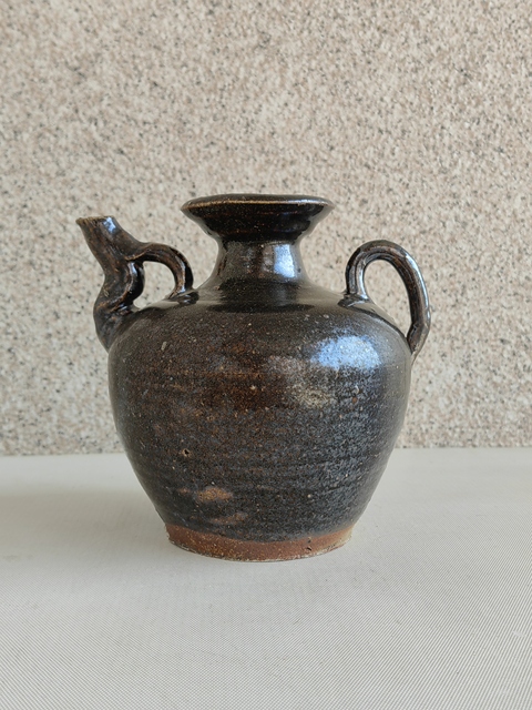 古玩陶瓷黑釉執壺拍賣,當前價格680元