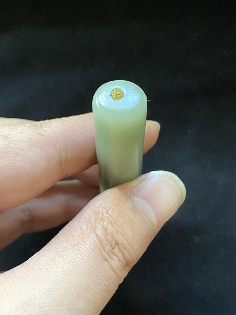 古玩玉器清·和田玉管真品鑒賞圖