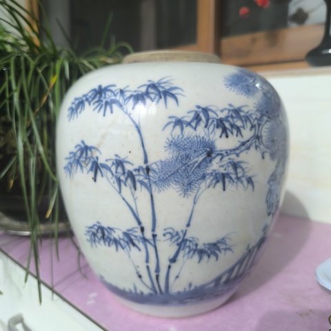 古玩陶瓷青花松竹梅罐拍賣，當前價格18000元
