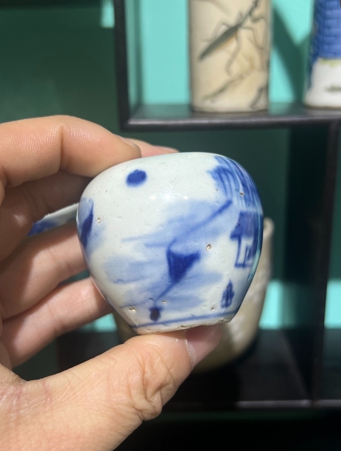 古玩陶瓷山水紋青花水盂拍賣,當(dāng)前價(jià)格1800元