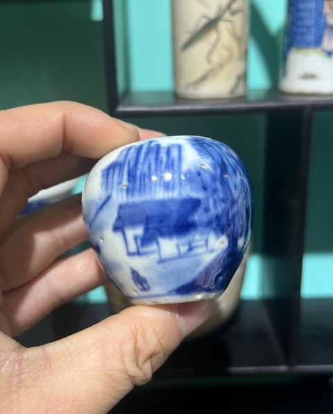古玩陶瓷山水紋青花水盂拍賣,當(dāng)前價(jià)格1800元