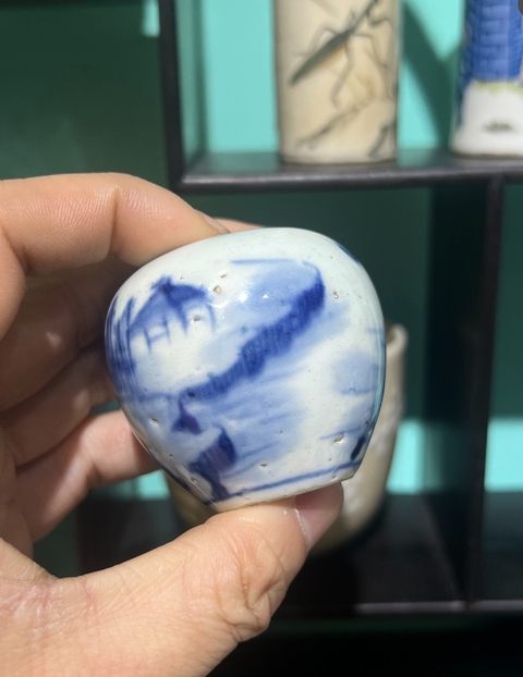 古玩陶瓷山水紋青花水盂拍賣,當(dāng)前價(jià)格1800元