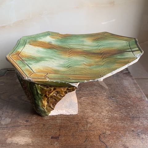 古玩陶瓷三彩瓷枕標(biāo)本拍賣，當(dāng)前價(jià)格3600元