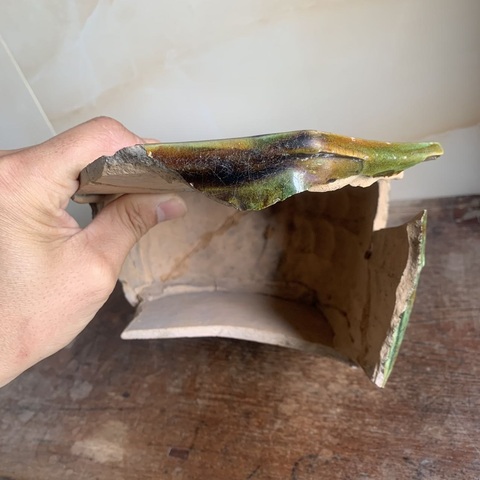 古玩陶瓷三彩瓷枕標(biāo)本拍賣，當(dāng)前價(jià)格3600元