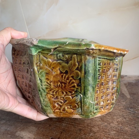 古玩陶瓷三彩瓷枕標(biāo)本拍賣，當(dāng)前價(jià)格3600元