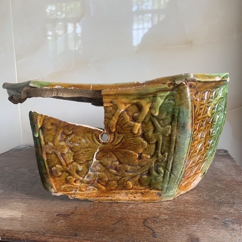 古玩陶瓷三彩瓷枕標(biāo)本拍賣，當(dāng)前價(jià)格3600元