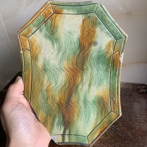 古玩陶瓷三彩瓷枕標(biāo)本拍賣，當(dāng)前價(jià)格3600元