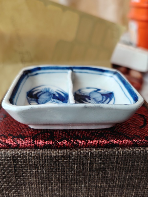 古玩陶瓷青花團鶴紋盤拍賣,當前價格108元