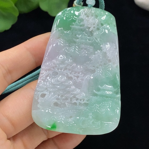 古玩玉器天然翡翠山水玉墜(帶翡翠鑒定證書)拍賣,當(dāng)前價(jià)格4500元