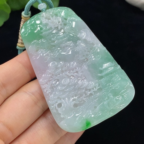 古玩玉器天然翡翠山水玉墜(帶翡翠鑒定證書)拍賣,當(dāng)前價(jià)格4500元