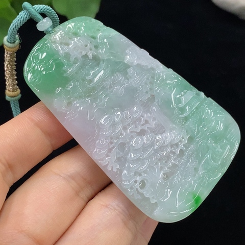 古玩玉器天然翡翠山水玉墜(帶翡翠鑒定證書)拍賣,當(dāng)前價(jià)格4500元