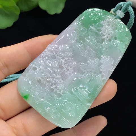古玩玉器天然翡翠山水玉墜(帶翡翠鑒定證書)拍賣,當(dāng)前價(jià)格4500元
