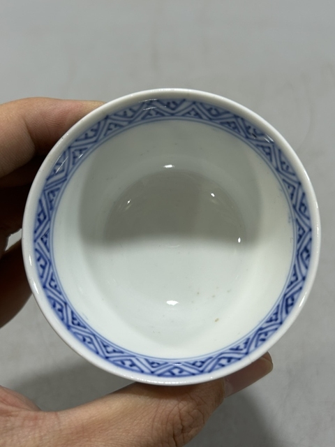 古玩陶瓷晚清詩文青花杯一對拍賣,當前價格1600元