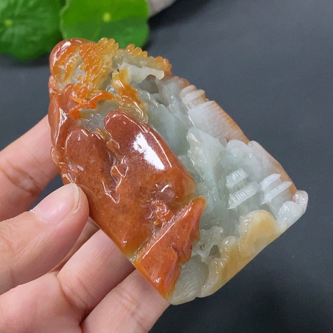 古玩玉器天然紅翡擺件把件(帶翡翠鑒定證書)拍賣，當(dāng)前價(jià)格1500元