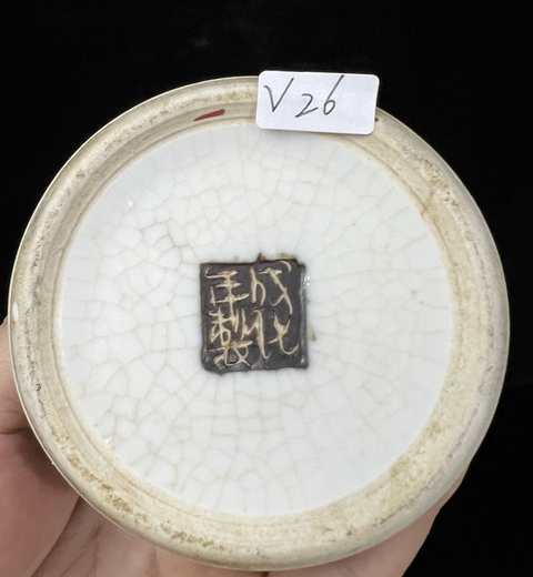 古玩陶瓷清晚－哥釉五彩刀馬人物戰將紋雞腿蓋瓶拍賣，當前價格1699元