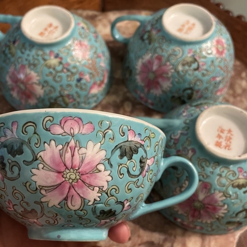古玩陶瓷福壽紋執(zhí)杯真品鑒賞圖